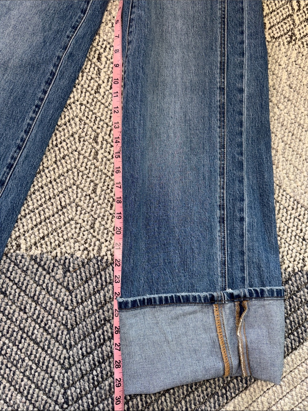 12th Tribe Wide Straight Leg Jeans in Medium Blue Denim - Picture 9 of 11